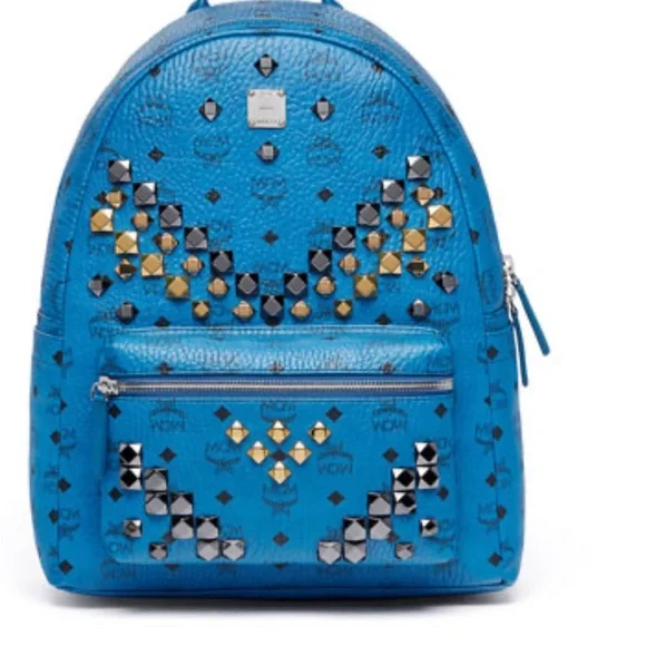MCM | Bags | Authentic Blue Mcm Stark Backpack With Studs  display picture 1